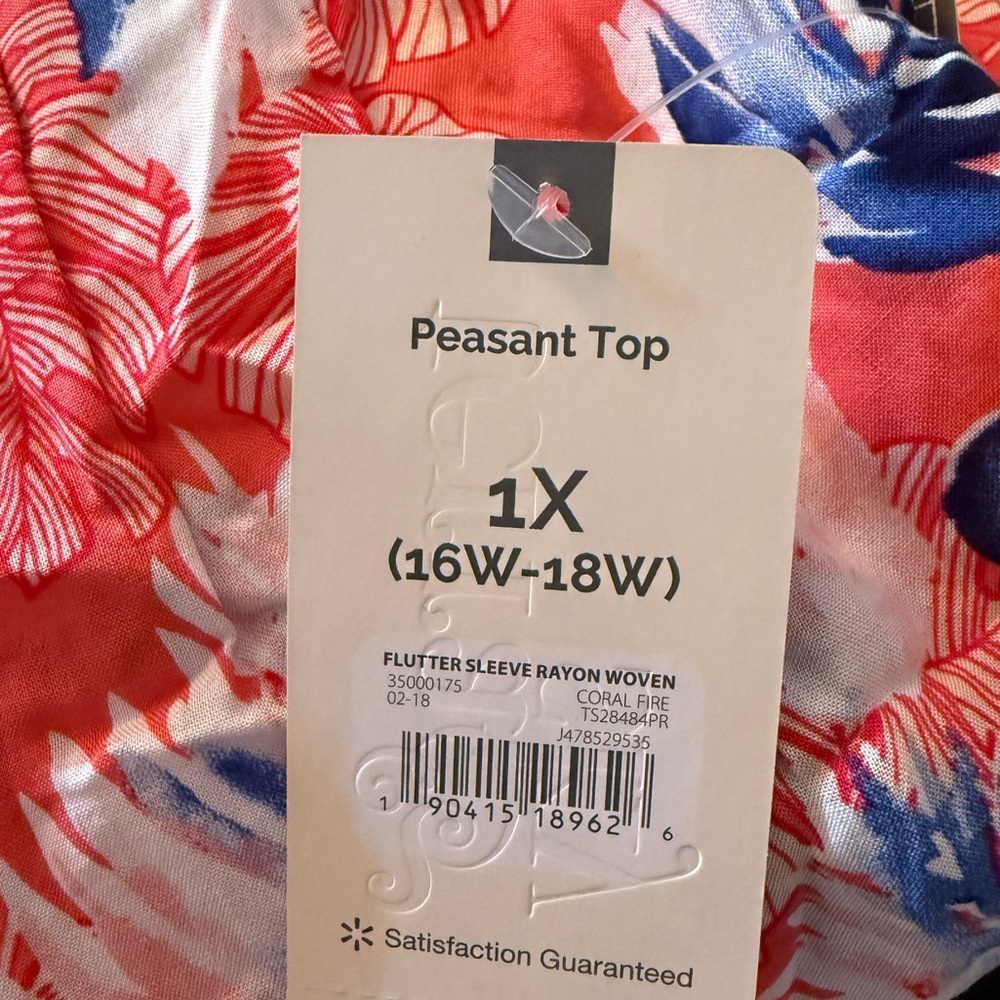 2/$24 Terra & Sky Blue and Coral Floral Blouses - Picture 2 of 11